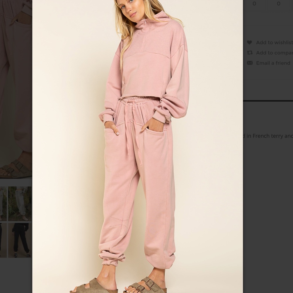 🛍️POL French Terry Joggers Pants Rose - Picture 3 of 6